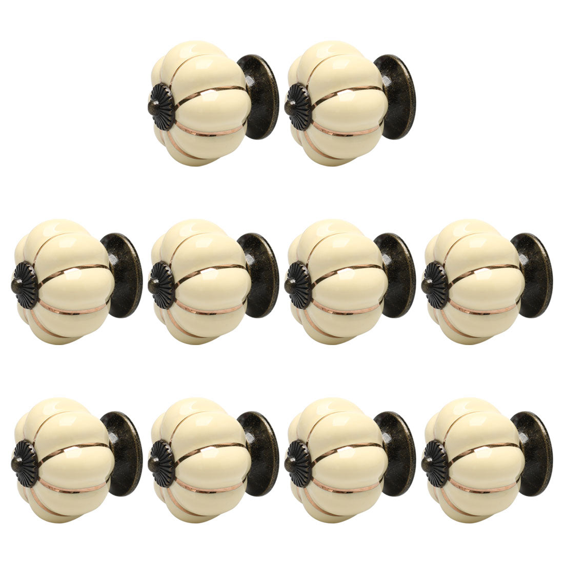 Harfington Ceramic Vintage Knob Dresser Pumpkin Pull Handle Cupboard Wardrobe 10pcs