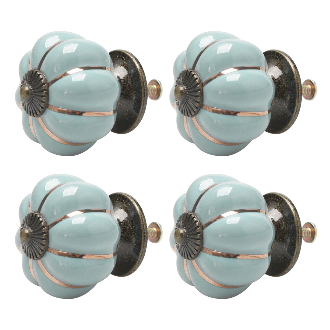 Harfington Ceramic Vintage Knob Drawer Dresser Pumpkin Handle Wardrobe Cupboard 4pcs