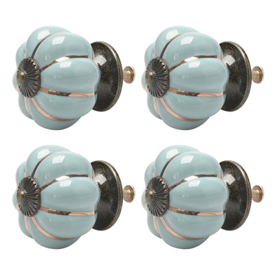 Harfington Ceramic Vintage Knob Drawer Dresser Pumpkin Handle Wardrobe Cupboard 4pcs