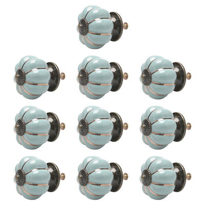 Harfington Ceramic Vintage Knob Dresser Pumpkin Pull Handle Cupboard Wardrobe 10pcs