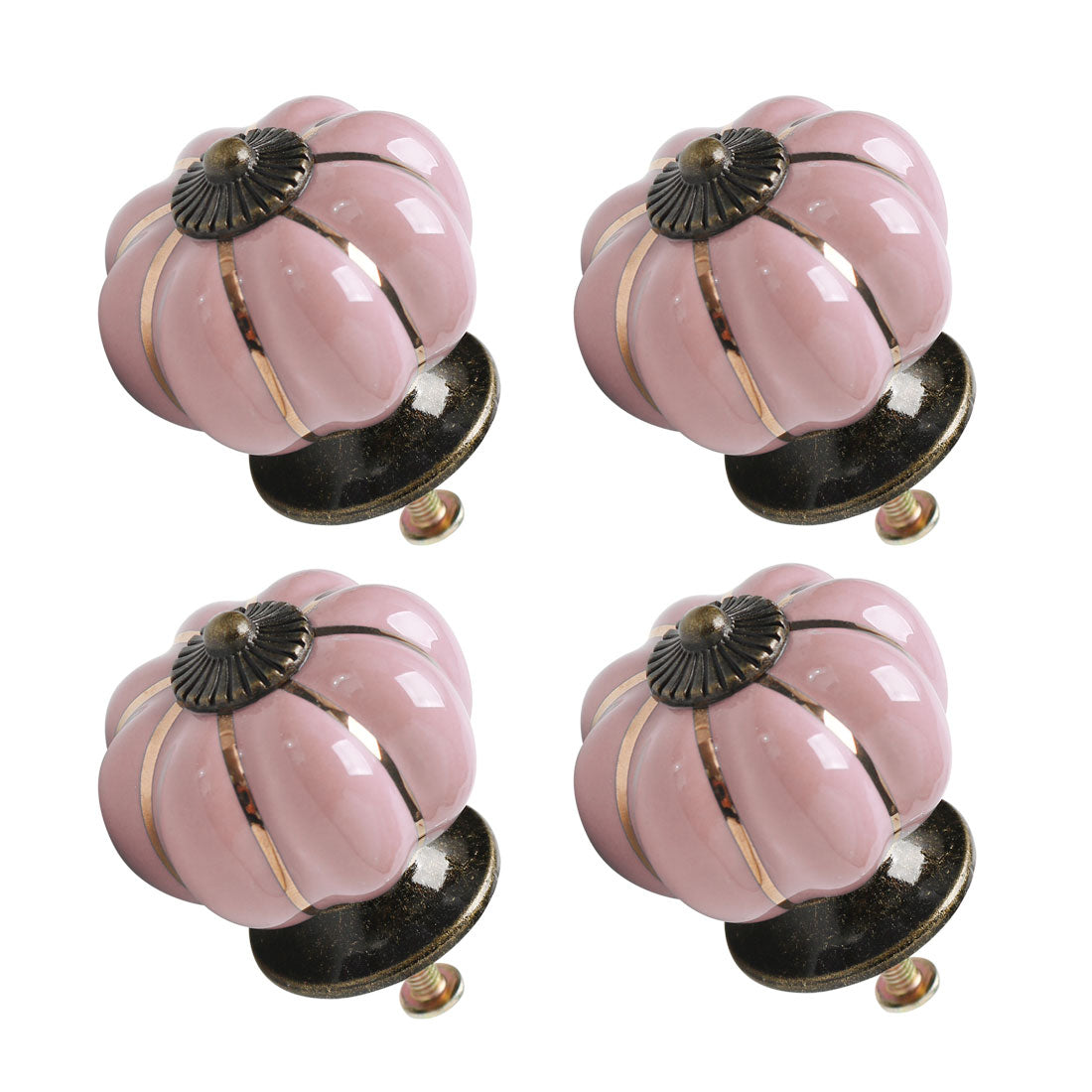 Harfington Ceramic Vintage Knob Drawer Dresser Pumpkin Handle Wardrobe Cupboard 4pcs