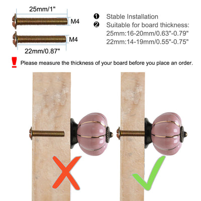 Harfington Ceramic Vintage Knob Dresser Pumpkin Pull Handle Cupboard Wardrobe 8pcs