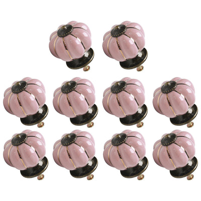 Harfington Ceramic Vintage Knob Dresser Pumpkin Pull Handle Cupboard Wardrobe 10pcs