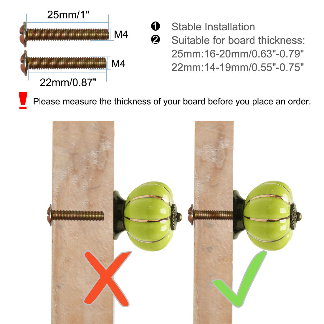 Harfington Ceramic Vintage Knob Drawer Dresser Pumpkin Handle Wardrobe Cupboard 4pcs