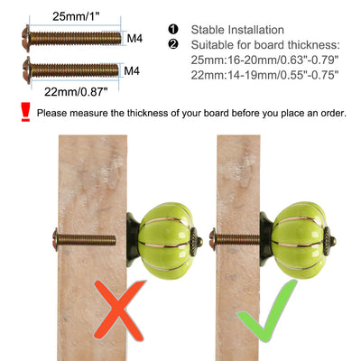 Harfington Ceramic Vintage Knob Drawer Dresser Pumpkin Handle Wardrobe Cupboard 4pcs