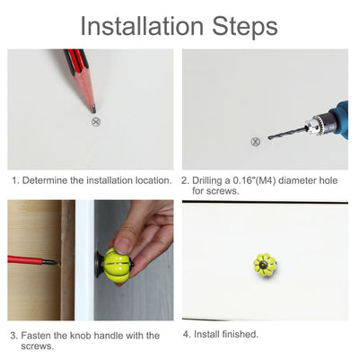 Harfington Ceramic Vintage Knob Drawer Dresser Pumpkin Handle Wardrobe Cupboard 4pcs