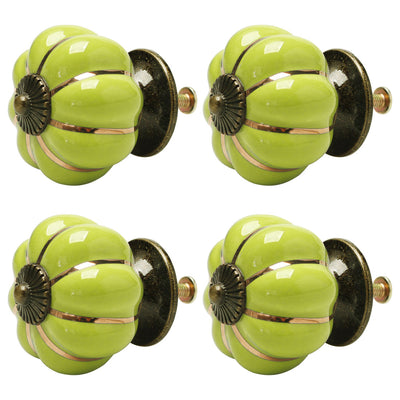 Harfington Ceramic Vintage Knob Drawer Dresser Pumpkin Handle Wardrobe Cupboard 4pcs