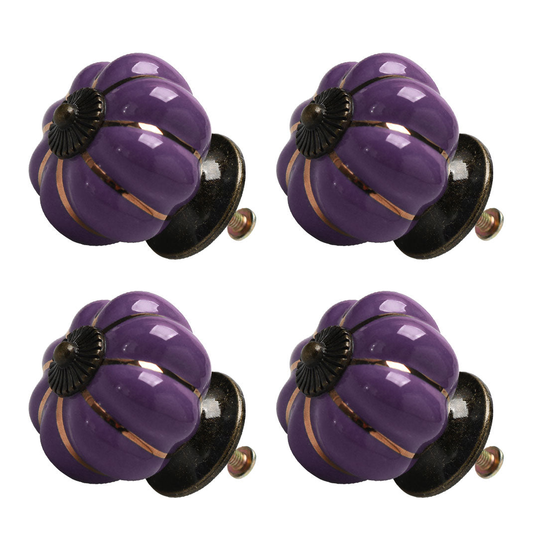 Harfington Ceramic Vintage Knob Drawer Dresser Pumpkin Handle Wardrobe Cupboard 4pcs