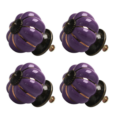 Harfington Ceramic Vintage Knob Drawer Dresser Pumpkin Handle Wardrobe Cupboard 4pcs