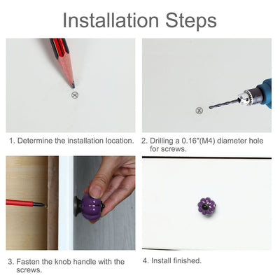 Harfington Ceramic Vintage Knob Dresser Pumpkin Pull Handle Cupboard Wardrobe 8pcs