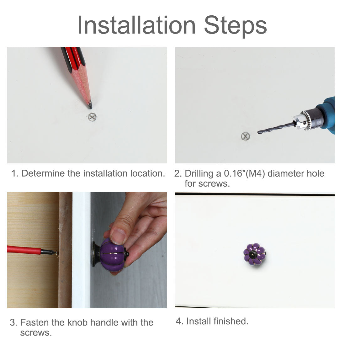 Harfington Ceramic Vintage Knob Dresser Pumpkin Pull Handle Cupboard Wardrobe 10pcs