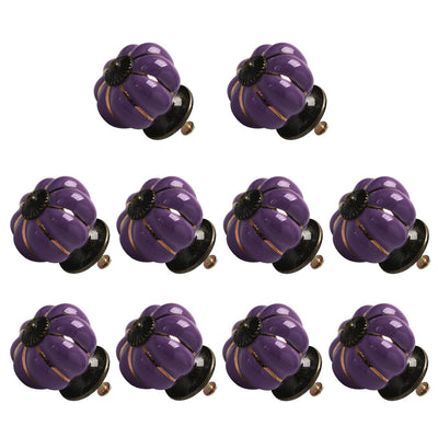 Harfington Ceramic Vintage Knob Dresser Pumpkin Pull Handle Cupboard Wardrobe 10pcs