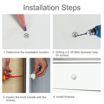 Harfington Ceramic Vintage Knob Geometry Drawer Pull Handle Cupboard Wardrobe Door