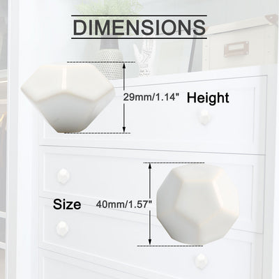 Harfington Ceramic Vintage Knob Geometry Drawer Pull Handle Cupboard Wardrobe Door