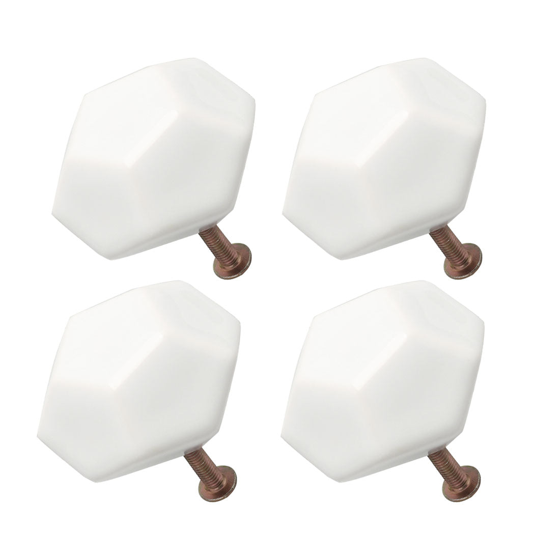 Harfington Ceramic Vintage Knob Geometry Drawer Pull Handle Cupboard Wardrobe 4pcs