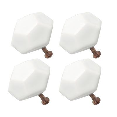 Harfington Ceramic Vintage Knob Geometry Drawer Pull Handle Cupboard Wardrobe 4pcs