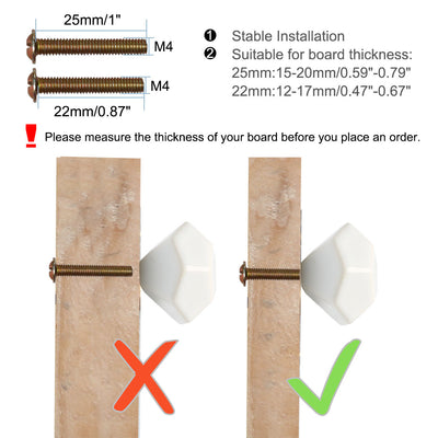 Harfington Ceramic Vintage Knob Geometry Drawer Pull Handle Cupboard Wardrobe 6pcs