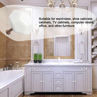 Harfington Ceramic Vintage Knob Geometry Drawer Pull Handle Cupboard Wardrobe 6pcs