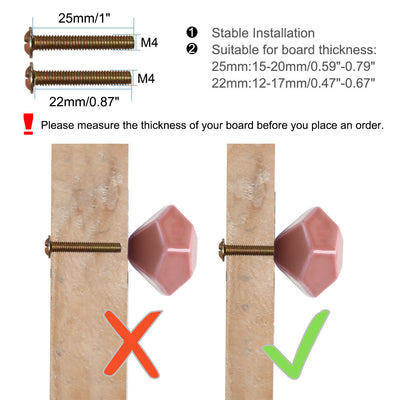 Harfington Ceramic Vintage Knob Geometry Drawer Pull Handle Cupboard Wardrobe 4pcs