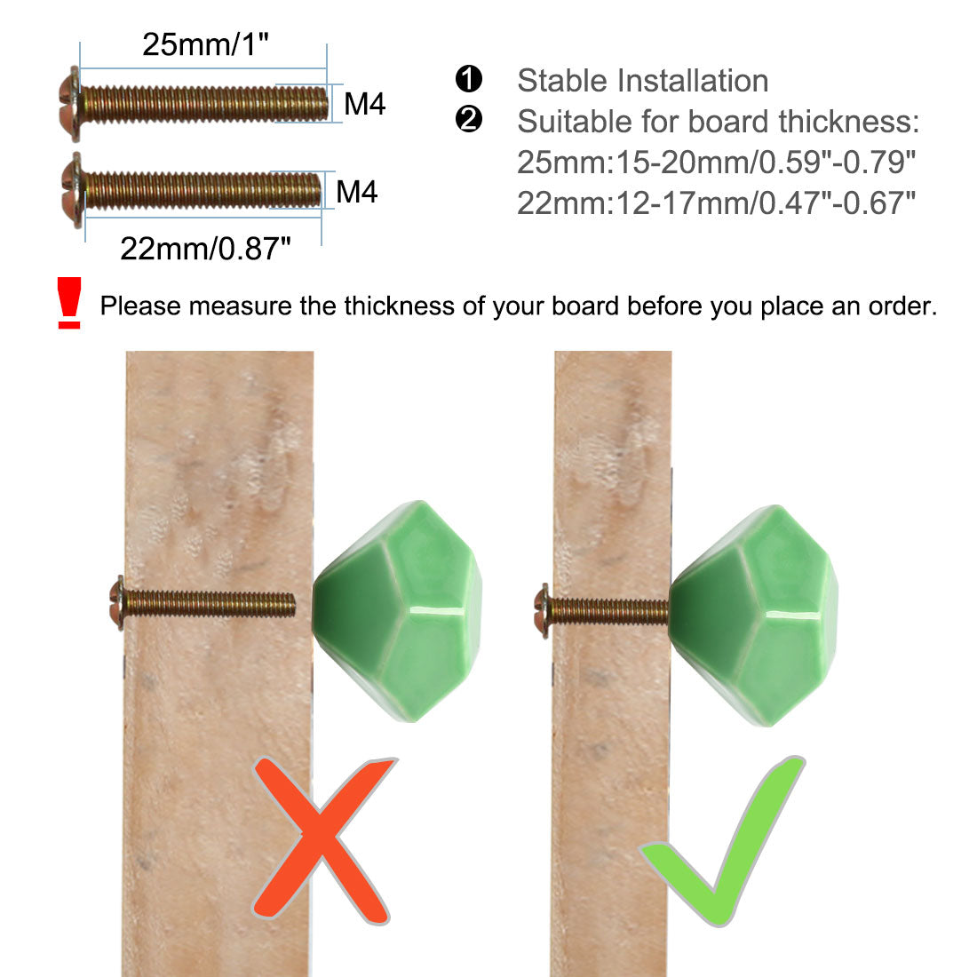 Harfington Ceramic Vintage Knob Geometry Drawer Pull Handle Cupboard Wardrobe 4pcs