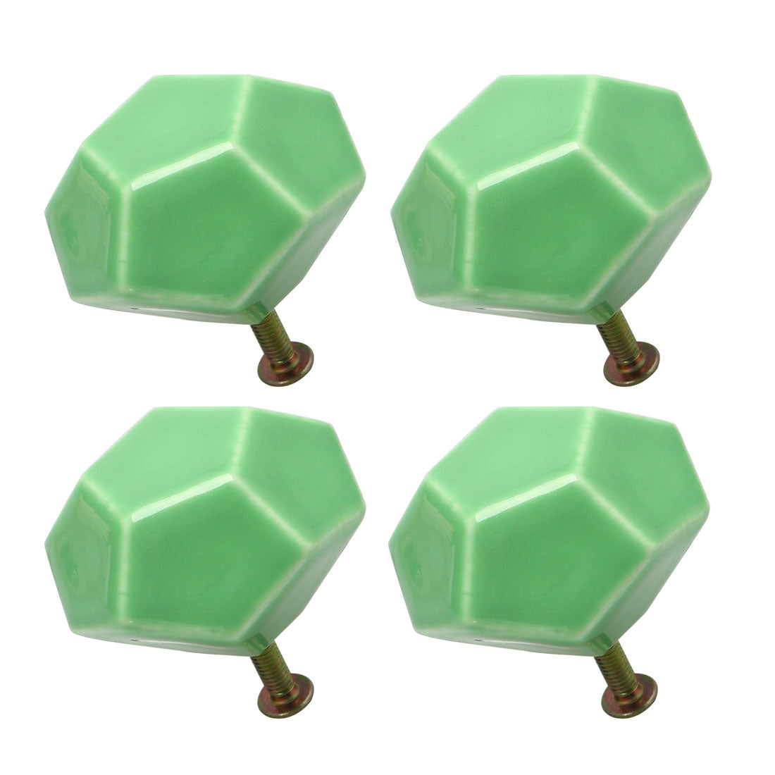 Harfington Ceramic Vintage Knob Geometry Drawer Pull Handle Cupboard Wardrobe 4pcs