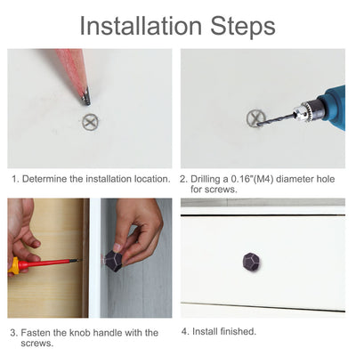 Harfington Ceramic Vintage Knob Geometry Drawer Pull Handle Cupboard Wardrobe Door