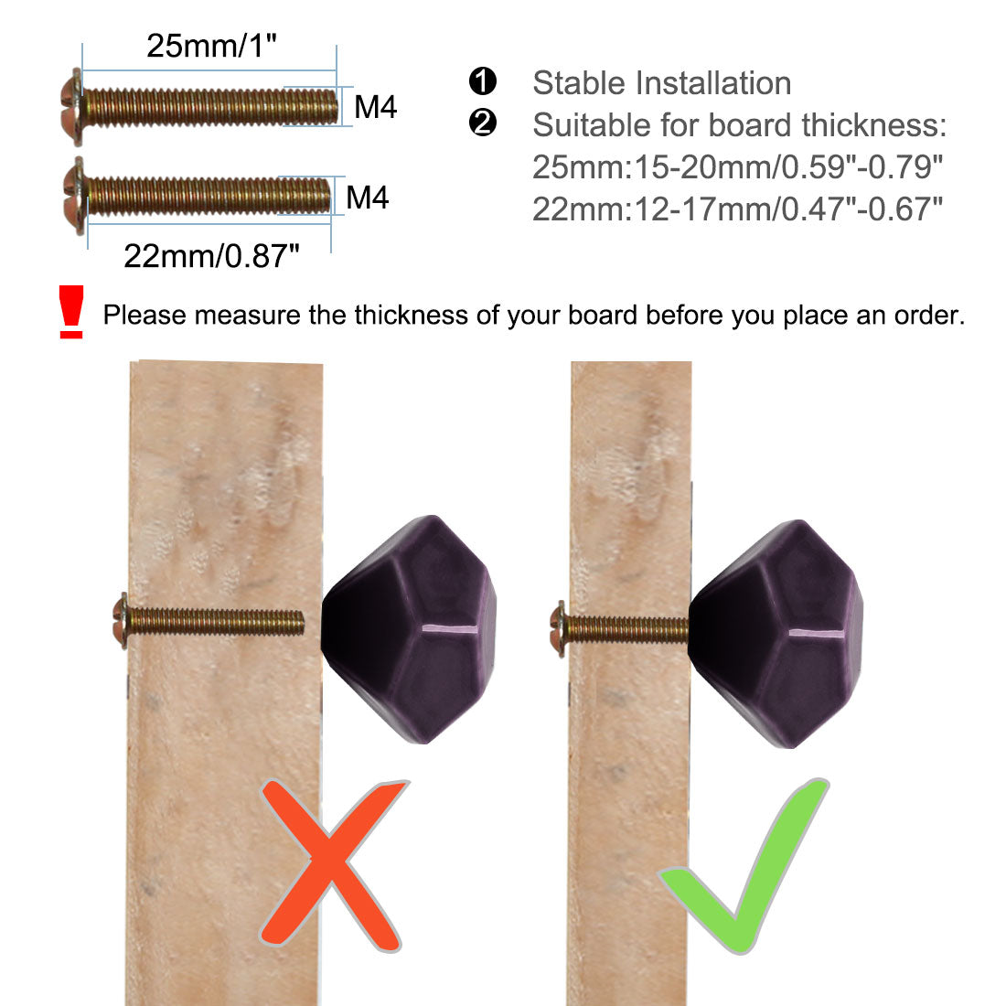 Harfington Ceramic Vintage Knob Geometry Drawer Pull Handle Cupboard Wardrobe 4pcs
