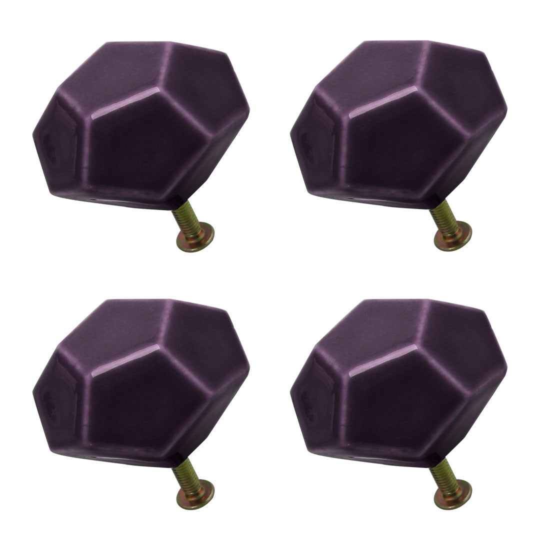 Harfington Ceramic Vintage Knob Geometry Drawer Pull Handle Cupboard Wardrobe 4pcs