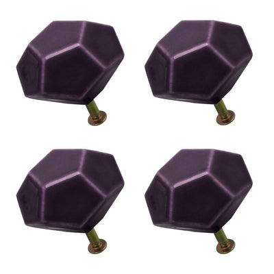 Harfington Ceramic Vintage Knob Geometry Drawer Pull Handle Cupboard Wardrobe 4pcs