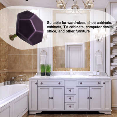 Harfington Ceramic Vintage Knob Geometry Drawer Pull Handle Cupboard Wardrobe 6pcs