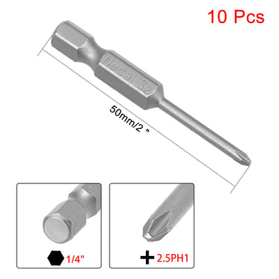 Harfington 10 Pcs Magnetic Phillips Screwdriver Bits, Hex Shank S2 Power Tool