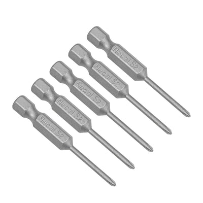 Harfington 5 Pcs Magnetic Phillips Screwdriver Bits, Hex Shank S2 Power Tool