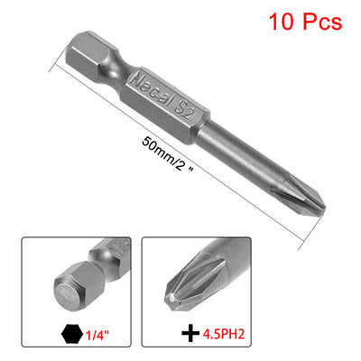 Harfington 10 Pcs Magnetic Phillips Screwdriver Bits, Hex Shank S2 Power Tool