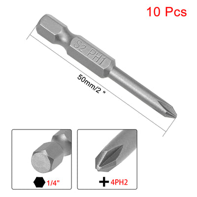 Harfington 10 Pcs Magnetic Phillips Screwdriver Bits, Hex Shank S2 Power Tool