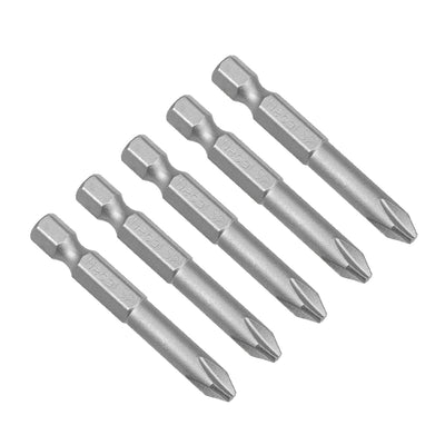 Harfington 5Pcs 1/4-Inch Hex Shank 50mm Length Phillips 6PH2 Magnetic Screw Driver S2 Screwdriver Bits