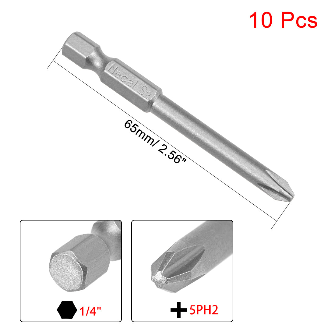 Harfington 10 Pcs Magnetic Phillips Screwdriver Bits, Hex Shank S2 Power Tools
