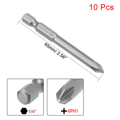 Harfington 10 Pcs Magnetic Phillips Screwdriver Bits, Hex Shank S2 Power Tools