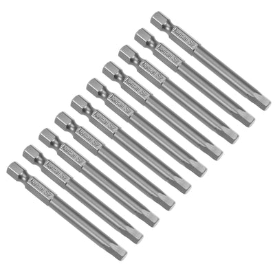 Harfington 10Pcs 1/4" Hex Shank 65mm Length Magnetic Hex Head H5 Screwdriver Bits S2 Alloy Steel