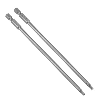 Harfington 2 Pcs T20 Magnetic Torx Screwdriver Bits, 1/4 Inch Hex Shank 5.9-inch Length S2 Security Tamper Proof Screw Driver Kit Tools
