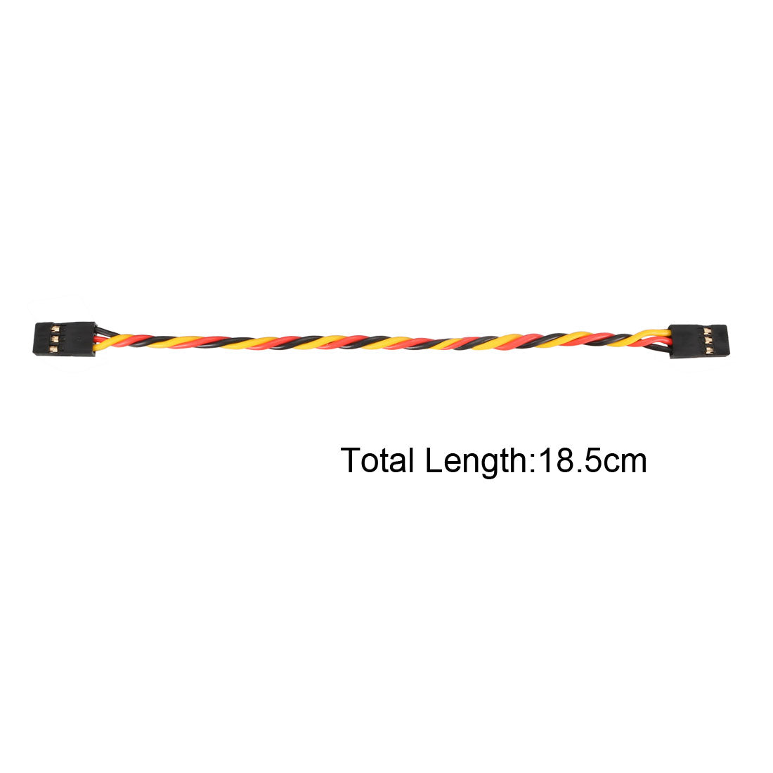 Harfington 18.5CM 3-Pin Male to Male Twisted Servo Extension Cable Cord Connectors, 22AWG 60-Cores Wire for RC Futaba JR Servo