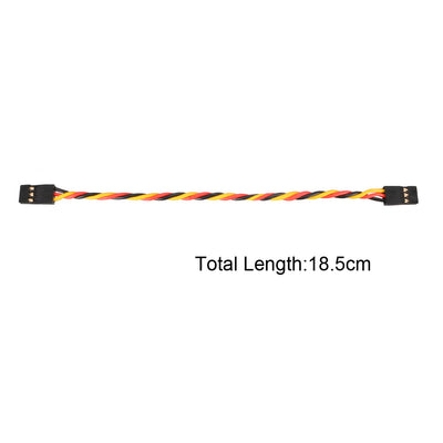 Harfington 18.5CM 3-Pin Male to Male Twisted Servo Extension Cable Cord Connectors, 22AWG 60-Cores Wire for RC Futaba JR Servo