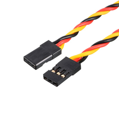 Harfington 18.5CM 3-Pin Male to Male Twisted Servo Extension Cable Cord Connectors, 22AWG 60-Cores Wire for RC Futaba JR Servo