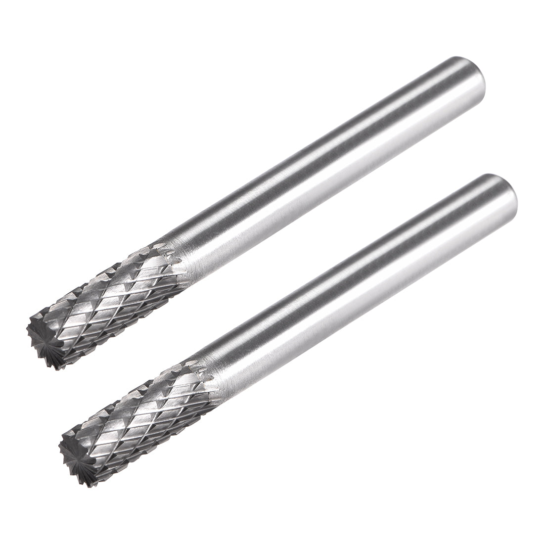 Harfington Tungsten Carbide YG8 Double Cut Rotary Burrs File Cylinder Shape 1/4" Shank 2pcs