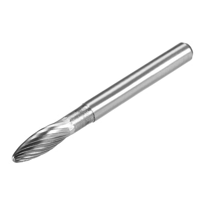 Harfington Tungsten Carbide YG8 Single Cut Rotary Burrs File 6mmOval Shape with 1/4" Shank