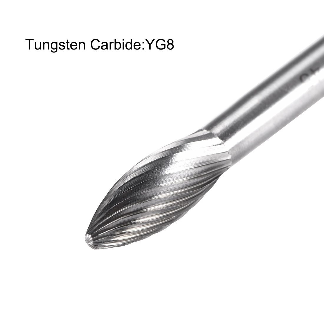 Harfington Tungsten Carbide YG8 Single Cut Rotary Burrs File Oval Shape w 1/4" Shank