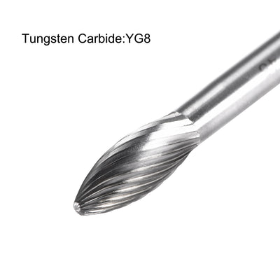 Harfington Tungsten Carbide YG8 Single Cut Rotary Burrs File Oval Shape w 1/4" Shank