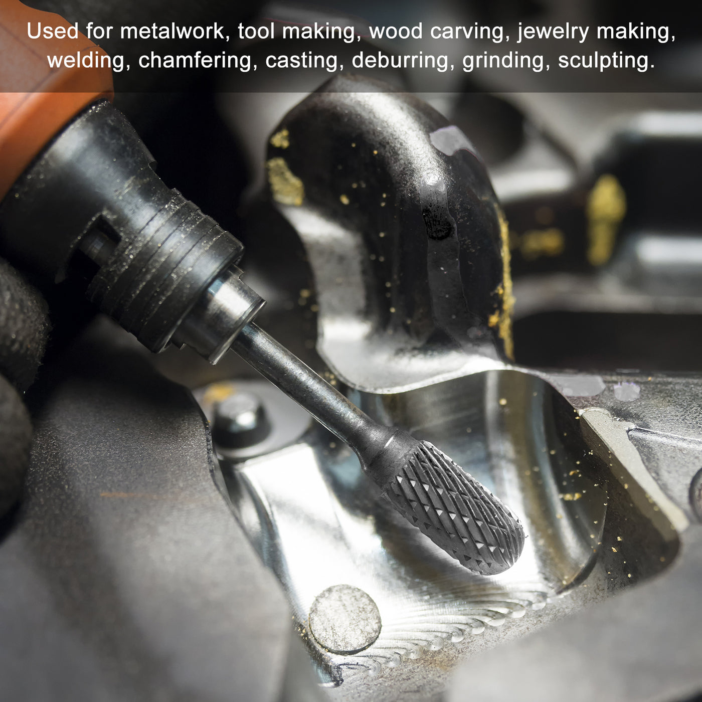 Harfington Tungsten Carbide YG8 Single Cut Rotary Burrs File Oval Shape w 1/4" Shank