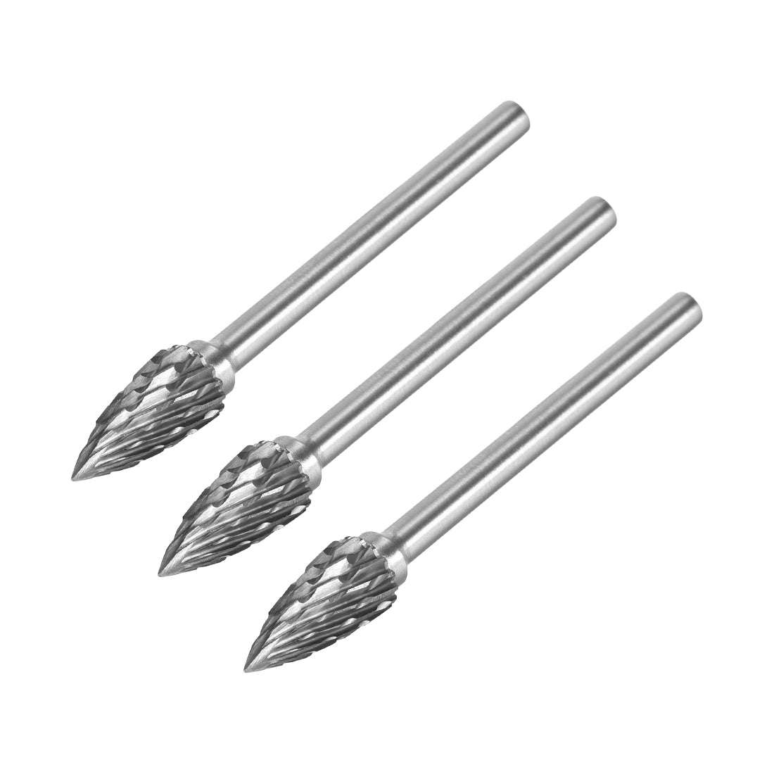 Harfington Rotary Files Double Cut Pointed Tree G Type 1/8" Shank 1/4" Head Size 3pcs