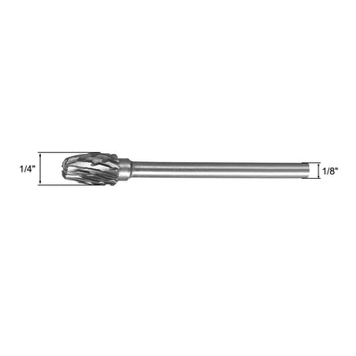 Harfington Rotary Burrs File Double Cut Oval Shape with 1/8" Shank and 1/4" Head Size 3pcs