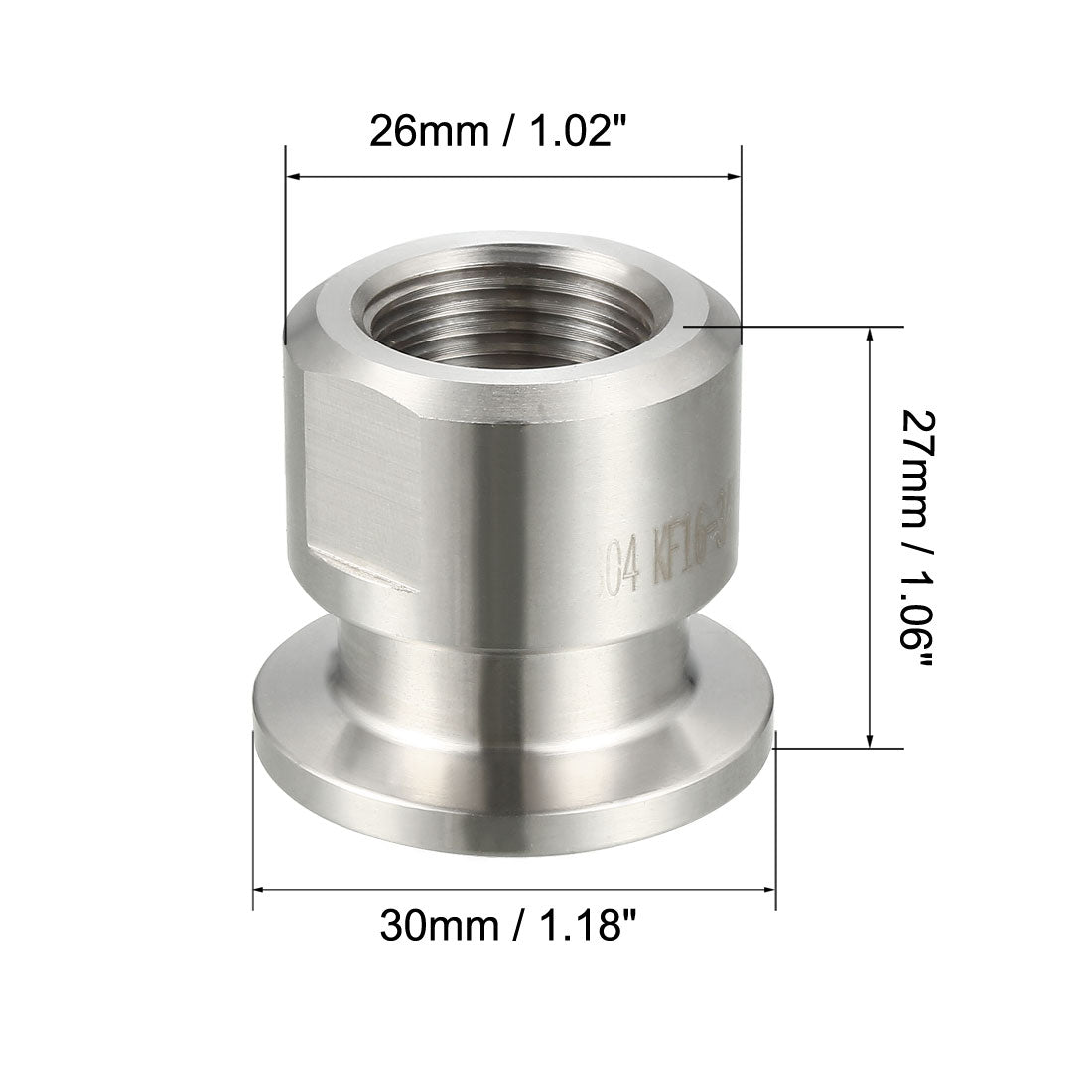 Harfington Sanitary Pipe Fitting Female Threaded PT To Clamp OD 30mm Ferrule 2 Pcs